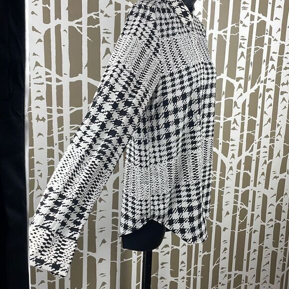 Richard Allen X H&M Houndstooth Plaid Button Front Shirt 2 - Picture 2 of 9